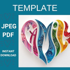 Vorlage für Familie Herz, Quilling-Muster, Quilling-Vorlage einfache Anleitung, Quilling-Vorlage, Anfänger Vorlage Familie Kunst