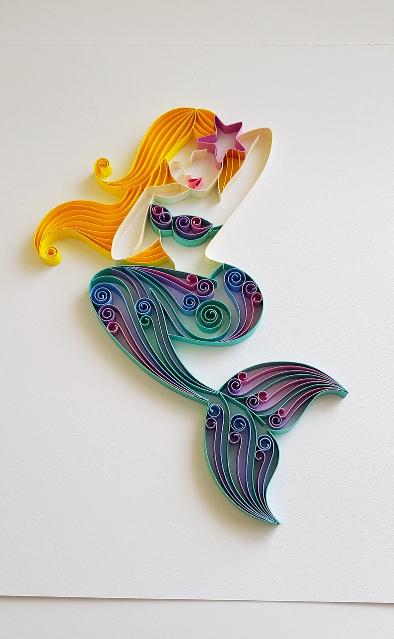 Quilling Art mermaid Mermaid Art Paper Wall Art Etsy