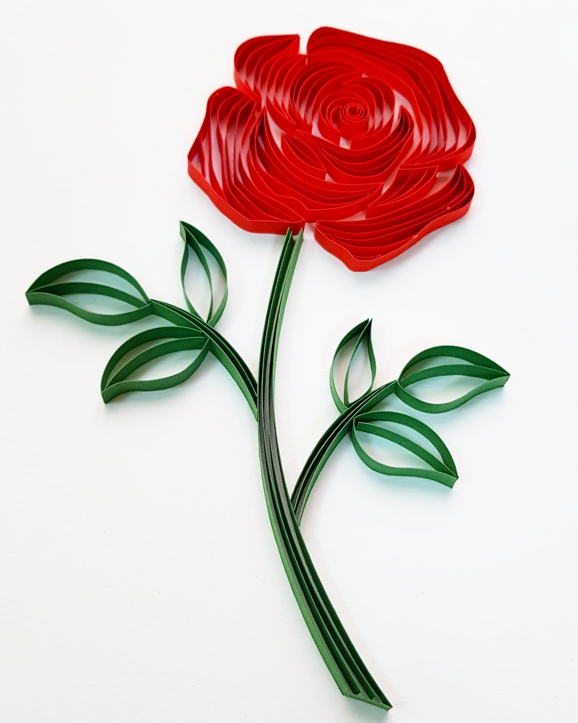 Red Rose Wall Art Wall Decor Red Rose Paper Art Red Rose Etsy