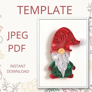 Vorlage für Weihnachten Quilling Wichtel, Quilling-Muster, Quilling-Vorlage einfache Anleitung, Anfänger-Muster und Vorlage