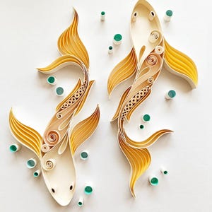 Art mural poissons koi en papier Décoration murale japonaise Cadeau d'anniversaire pour elle Cadeau d'anniversaire de un an pour femme Cadeau d'anniversaire de mariage en papier
