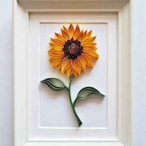 Regalo di anniversario di carta, decorazione murale di girasole, regalo del primo anniversario, arte murale di carta, regalo per la festa della mamma, regalo di compleanno per lei, arredamento per la casa