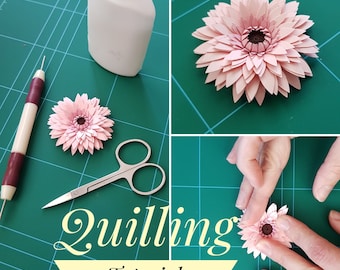 Quilling Tutorial - How to make a paper flower - paper flower tutorial - PDF Pattern tutorial - digital download - tutorial - digital