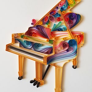 Piano Paper Art, Piano Artwork, Gift for Musician, Piano Wall Art, Piano Gift, Musical Gift, Musical Art, Piano Art, Paper Art, Music Gift