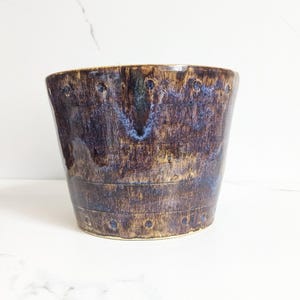 Handmade ceramic planters with drainage hole, 5 inches wide, unique flower pots