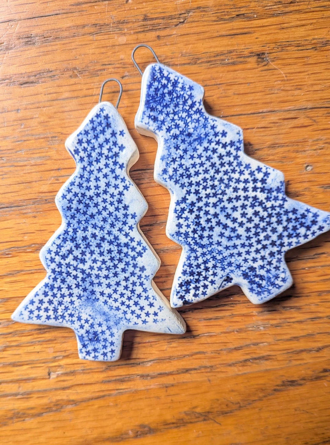 Handmade Christmas Tree Ornament; Blue and White Ceramic Tree - Etsy