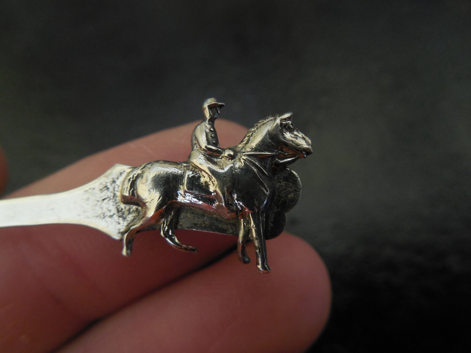 Vintage Silver Spoon Horse Racing Jockey Pin, Sterling Silver Brooch Etsy