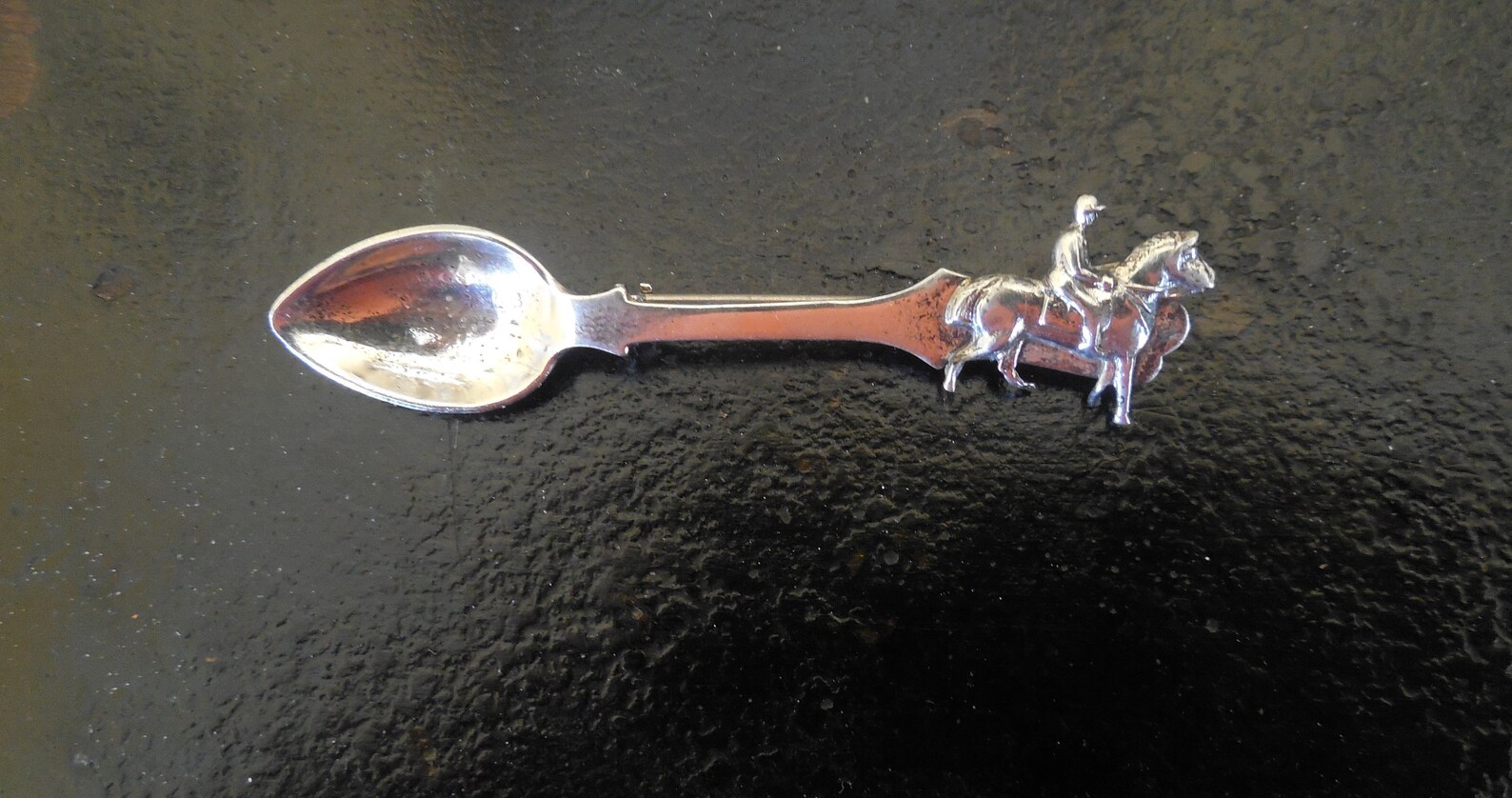 Vintage Silver Spoon Horse Racing Jockey Pin, Sterling Silver Brooch Etsy