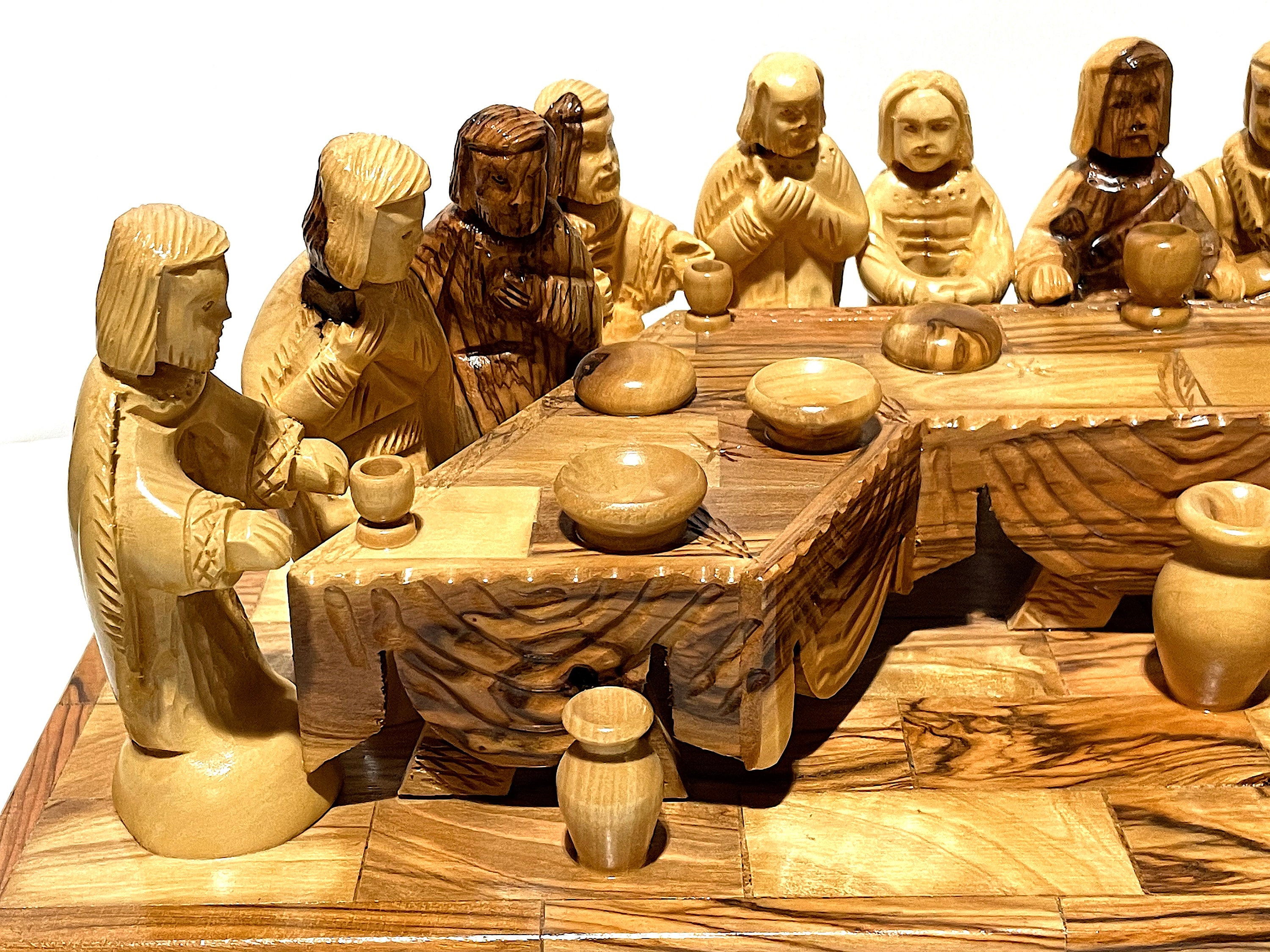 Olive Wood Hand Carved Last Supper Etsy