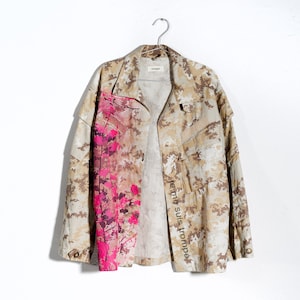 Militärjacke kostümiert Camouflage Jacke Jacke manuell gedruckt Art Beige Camouflage Design