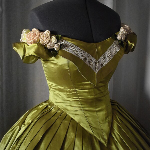 Tailored Victorian Ball Gown with Roses