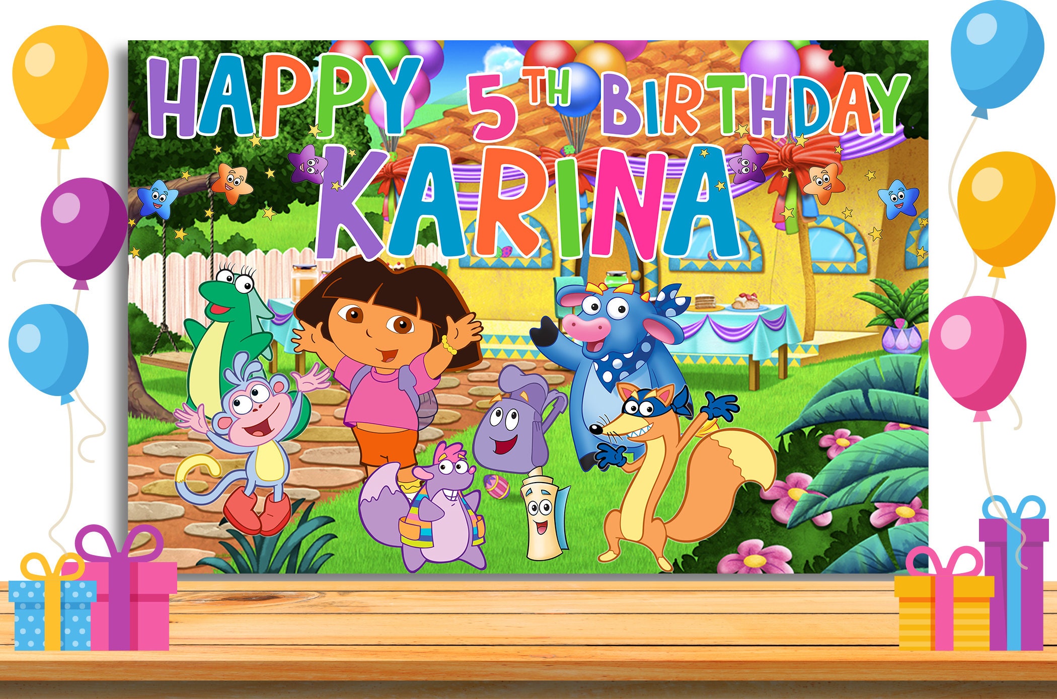Dora the Explorer Backdrop Dora Banner Dora the Explorer Etsy