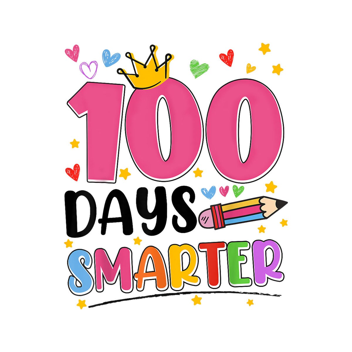 100 Days Smarter 100th Day of School Toddlers Girlsdigital PNG Etsy