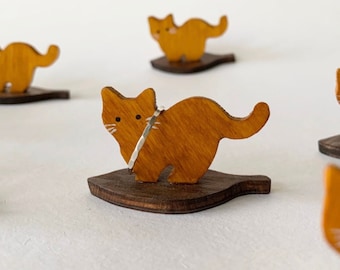 Wooden Cat Ring Holder, Standing Cat Ring Holder, Gift For Her, Home Decor, Table Decor, Gift for Cat Lovers