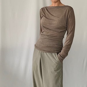 loose tops handmade blouse mood blouse shirring blouse minimalist,minimalist clothing,Handmade top tops for women mood top