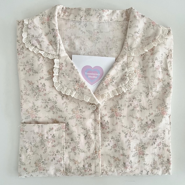 Completo da notte in pizzo e cotone: pigiama leggero e pantaloni