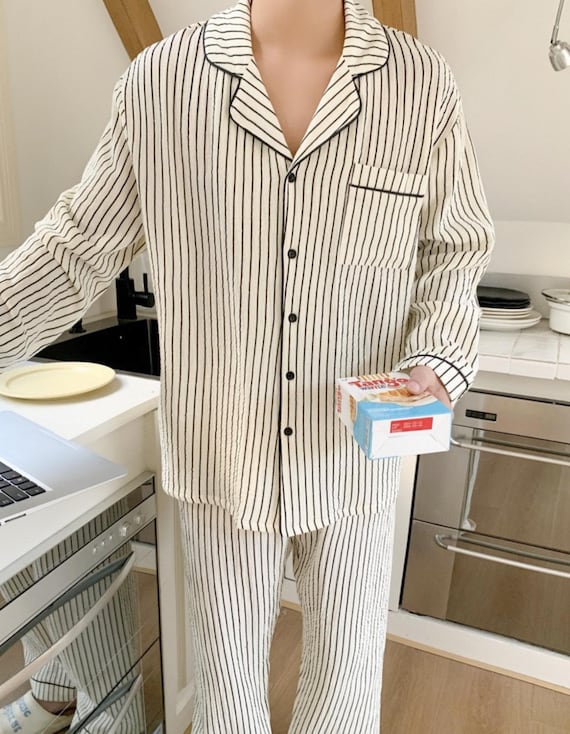 Pigiama di cotone Pigiama di coppia a righe Pigiama di coppia