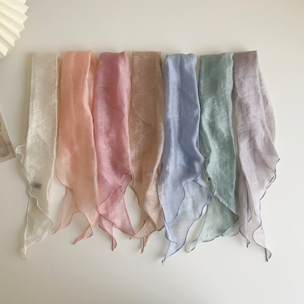 Thin Lightweight Scarf , Unique Gift for Her , Natural Tencel Scarf, Pure Linen, Trending Item