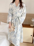 Toile De Jouy Pattern Cotton Robe : Muslin Loungewear Gift for Her product logo