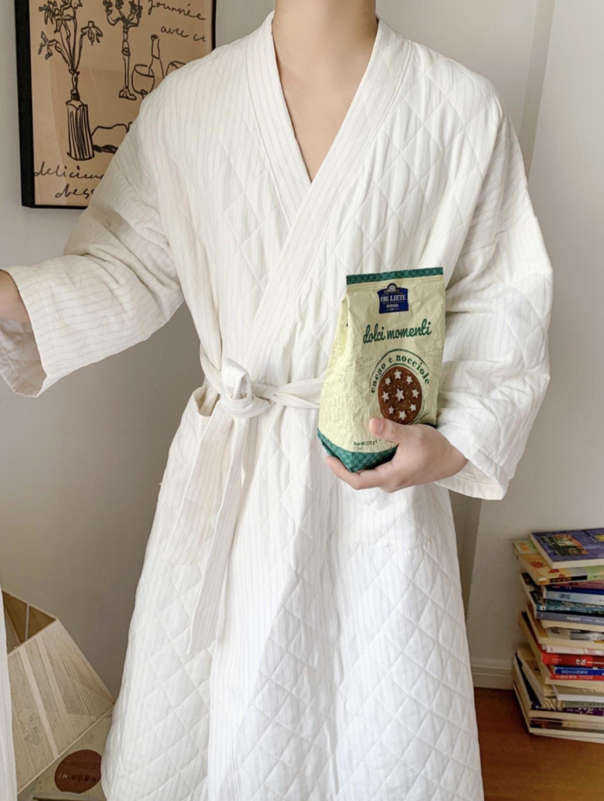 Quilt Robe Quilted Cotton Robe Loungewear - Long Housecoat Bathrobe - Cozy Cotton ...