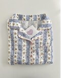 Blue Striped Bear Organic Cotton Pajama / Muslin Cotton Pajama / Couple Pajama / Summer Pajama / gift for her / gift for women product logo