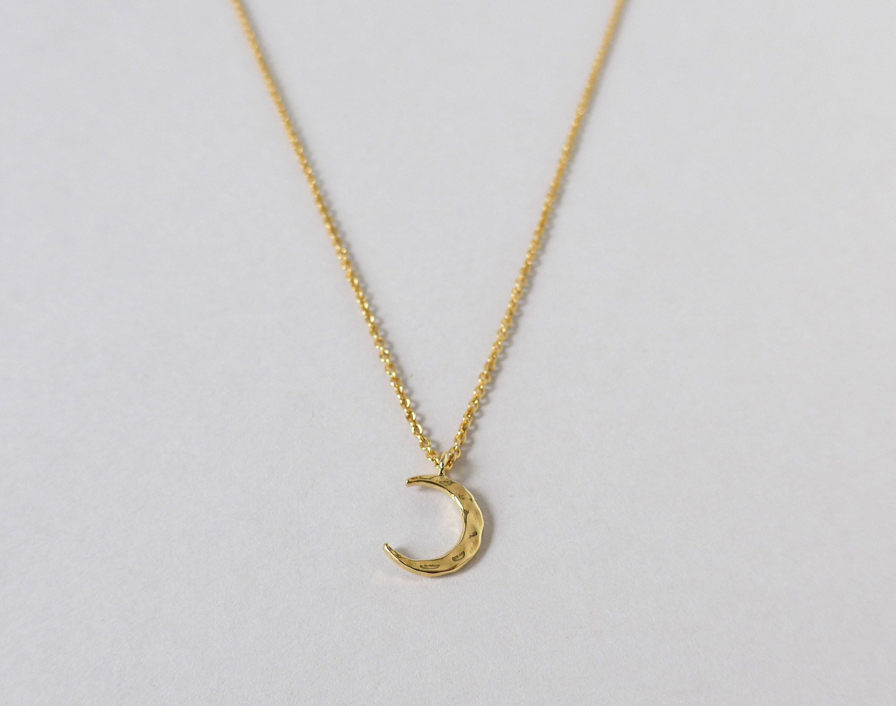 Mystic Moon Necklace small Dainty Gold Crescent Moon - Etsy Canada