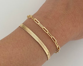 18k or blanc rempli Charms Bracelet 7.87" Chaîne Unique Link Gold Filled Fashion Jewelry 18k or blanc rempli Charms Bracelet 7.87" Chaîne Unique Link Gold Filled Fashion Jewelry