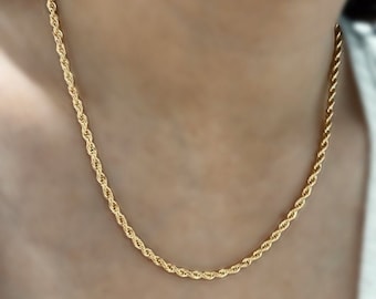 18k Gold Filled Rope Chain | 18 inch | Layering and Stacking Necklace