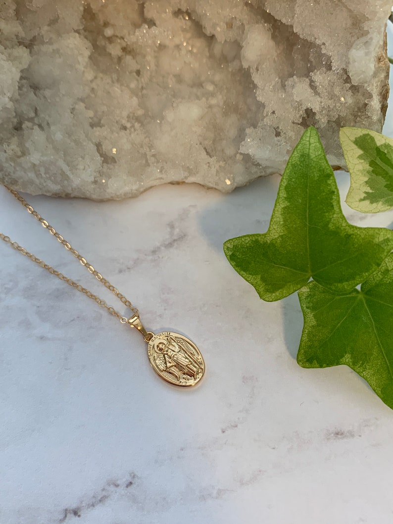 Gold Filled Saint Raphael Necklace St. Raphael Charm Pendant Etsy Canada