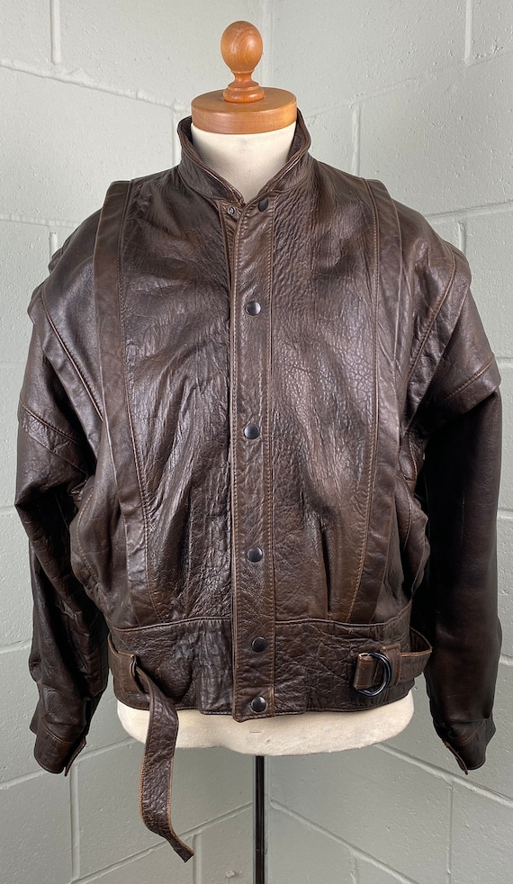 Vintage Batwing Style Leather Jacket