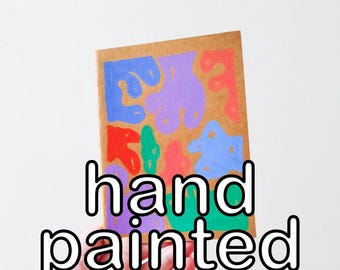Hand Painted Kraft Notebook One of a Kind | Journal A6 | Handmade Sketchbook | Unique Gift | 80s illustration | Abstract illustration