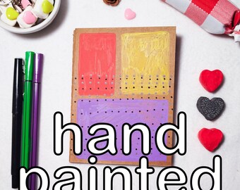 Hand Painted Kraft Notebook One of a Kind | Journal A6 | Handmade Sketchbook | Unique Gift | 80s illustration | Abstract illustration