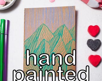 Hand Painted Kraft Notebook One of a Kind | Journal A6 | Handmade Sketchbook | Unique Gift | Landscape illustration | Abstract illustration