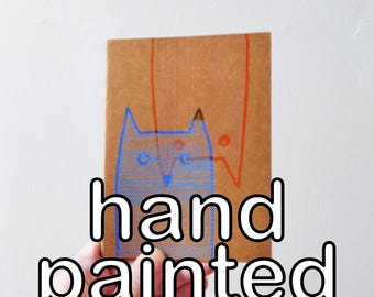 Hand Painted Kraft Notebook One of a Kind | Journal A6 | Handmade Sketchbook | Unique Gift | Children notebook | Children illustration