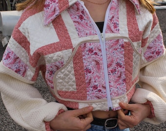 Handmade jacket from Montreal | One-of-a-kind artisanal jacket | Local ethical fashion | Original piece | Quilt blanket | Upcycling