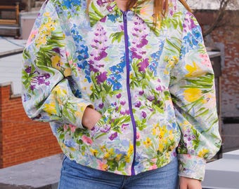 Handmade jacket from Montreal | One-of-a-kind artisanal jacket | Local ethical fashion | Original piece | Quilt blanket | Upcycling