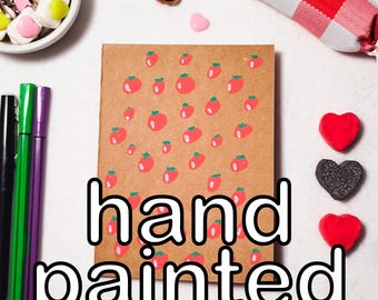 Hand Painted Kraft Notebook One of a Kind | Journal A6 | Handmade Sketchbook | Unique Gift | Children notebook | Children illustration