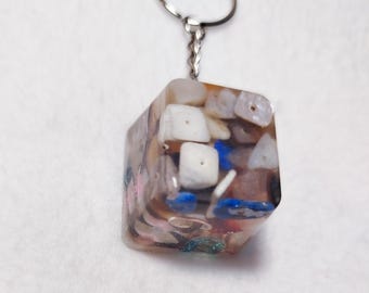 Handmade Colorful Ice Cube Keychain – Unique translucent resin, original kawaii keychain, bag charm, trendy handmade gift idea