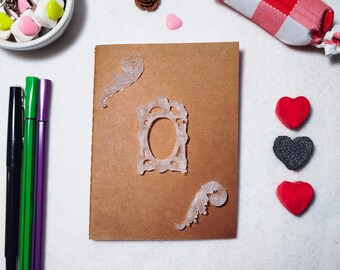 Notebook with 3D integration - A6 Notebook - Artistic gift - Artisanal Gift - Baroque Notebook Decoration