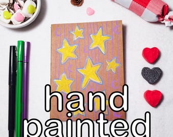 Hand Painted Kraft Notebook One of a Kind | Journal A6 | Handmade Sketchbook | Unique Gift | Children notebook | Children illustration