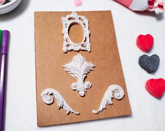 Notebook with 3D integration - A6 Notebook - Artistic gift - Artisanal Gift - Baroque Notebook Decoration
