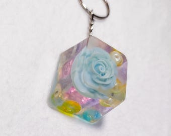 Handmade Colorful Ice Cube Keychain – Unique translucent resin, original kawaii keychain, bag charm, trendy handmade gift idea