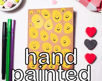 Hand Painted Kraft Notebook One of a Kind | Journal A6 | Handmade Sketchbook | Unique Gift | Children notebook | Children illustration