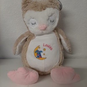 Cuddly toy with embroidery, owl, unicorn, bunny, lion, giraffe, reindeer for babies, kids,