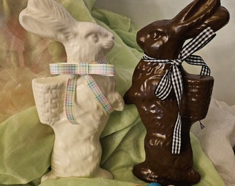 8&quot; Faux Chocolate Bunny/Tray Decor-Not Edible