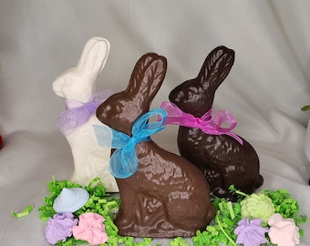 6&quot; Faux Chocolate Bunnies/Tray Decor-Not Edible