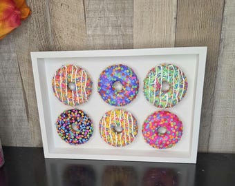 12"x8.1" Boxed Donut Wall Art/Food Decor-Not Edible