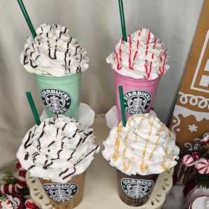Imaginative Play Milkshake/Frappuccino/Barista Set Of 4 Play Set-Ages 5 and Up-10 oz. Size