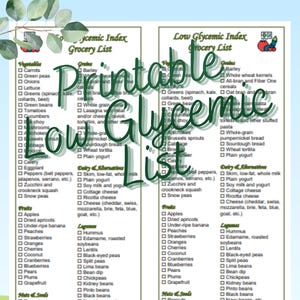 Lista de alimentos con bajo índice glucémico: Guía de dieta imprimible (Descarga PDF 2 en 1)
