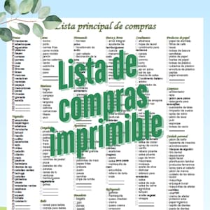 Lista maestra de compras en PDF imprimible